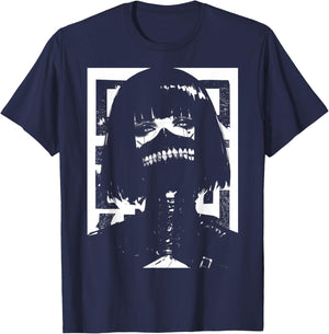 Horror Techwear Ghoul Girl Cybergoth Gothic Anime Manga T-Shirt - T-Shirt | Navy