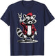 Retro Raccoon Rock Music Men Kids Women Funny Raccoon Punk T-Shirt - T-Shirt | Navy