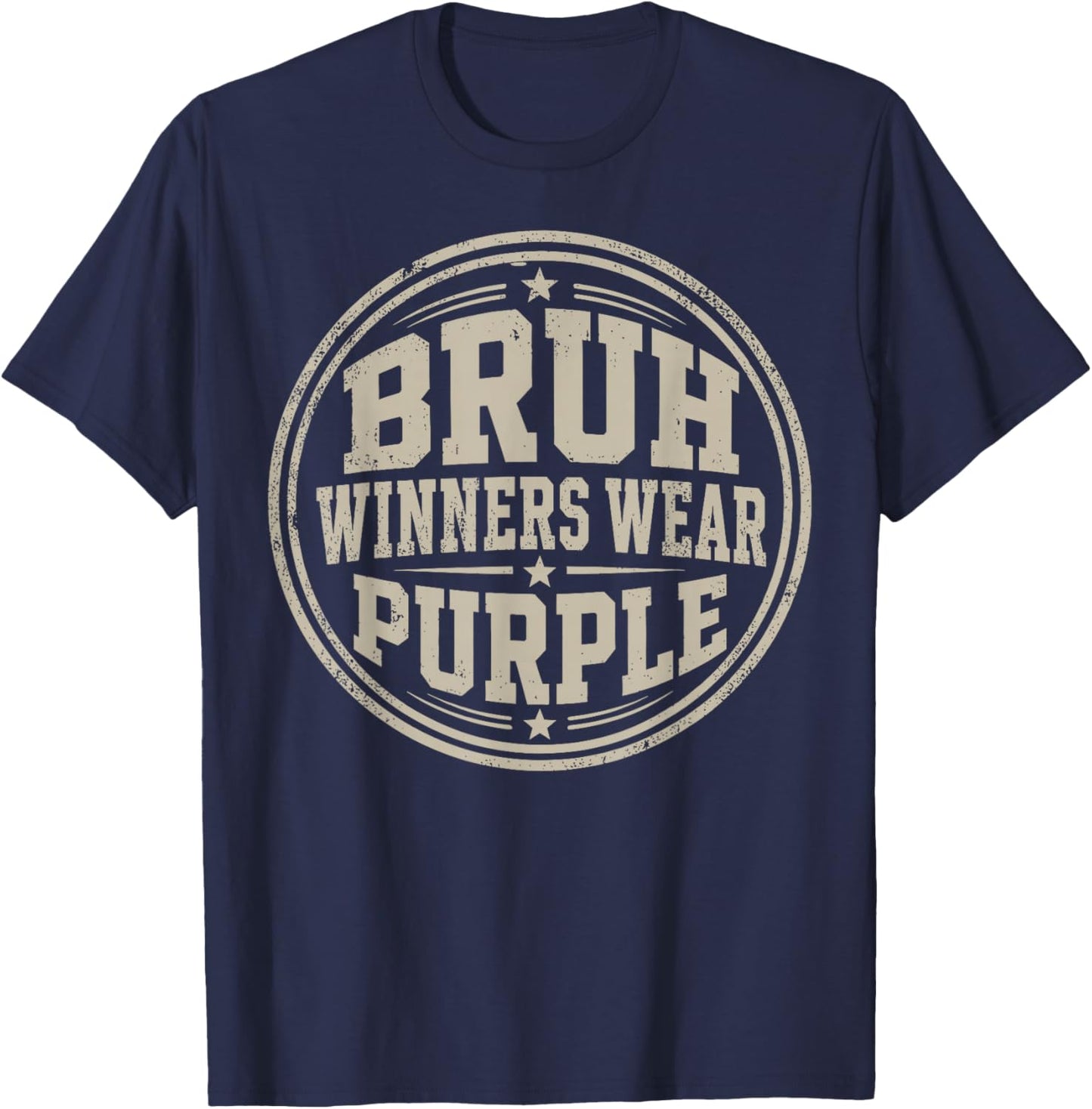 Purple Field Day Team Spirit Bruh Winners Wear Purple T-Shirt - T-Shirt | Navy