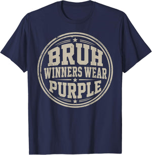 Purple Field Day Team Spirit Bruh Winners Wear Purple T-Shirt - T-Shirt | Navy