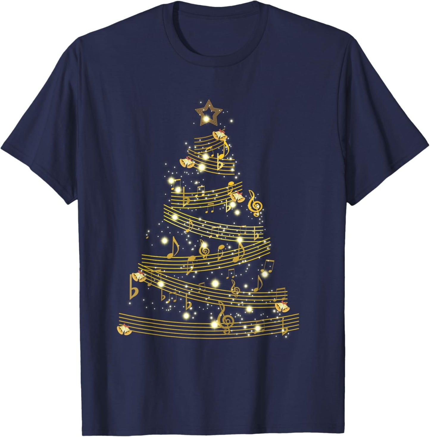 Handbell Christmas Tree! Hand Bell Choir Ringers Holiday T-Shirt - T-Shirt | Navy