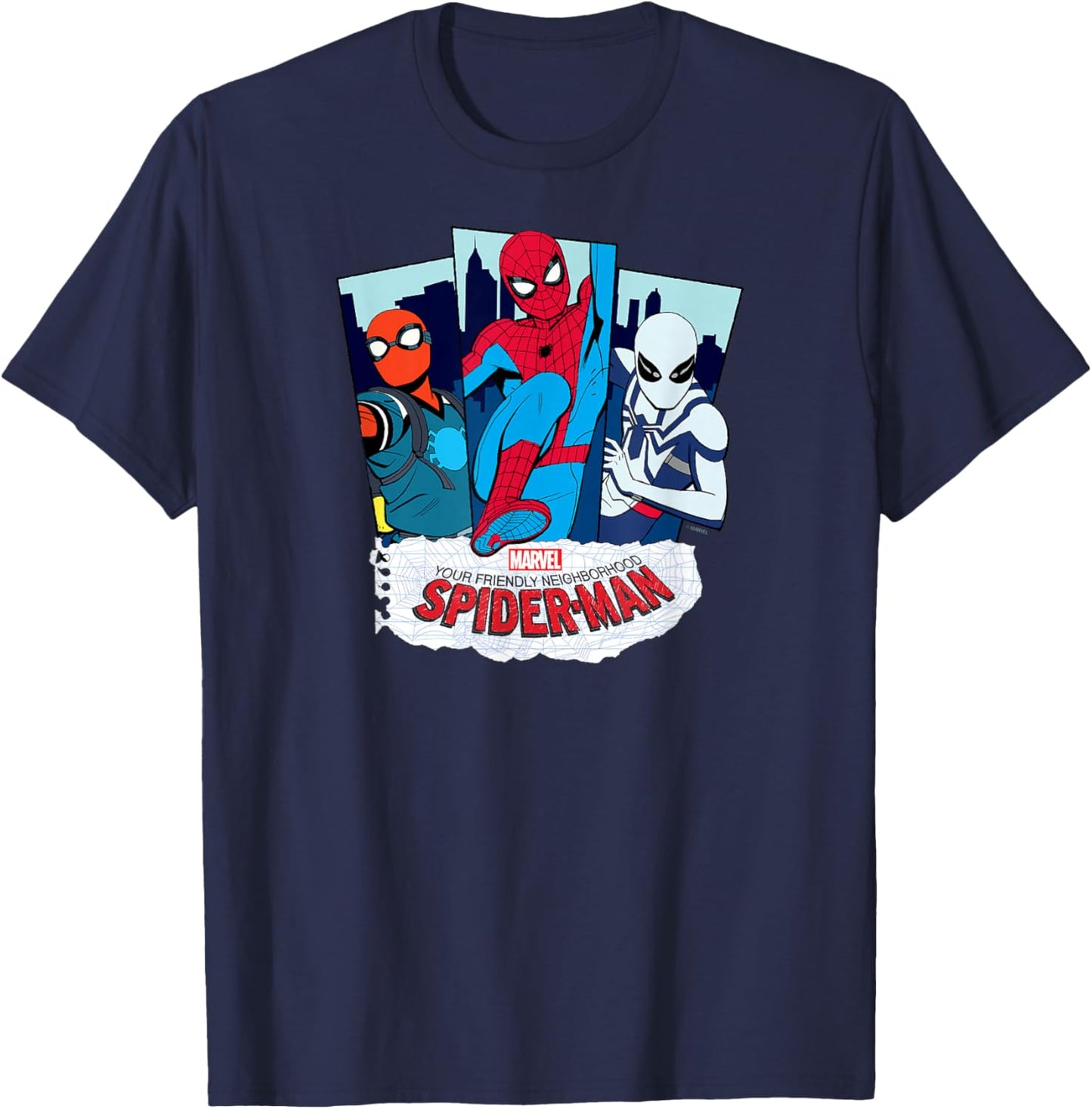 Your Friendly Neighborhood Spider-Man - Suit Panels T-Shirt - T-Shirt | Navy