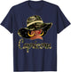 Capricorn Queen Black Woman With Hat Camo Afro Woman Zodiac T-Shirt - T-Shirt | Navy