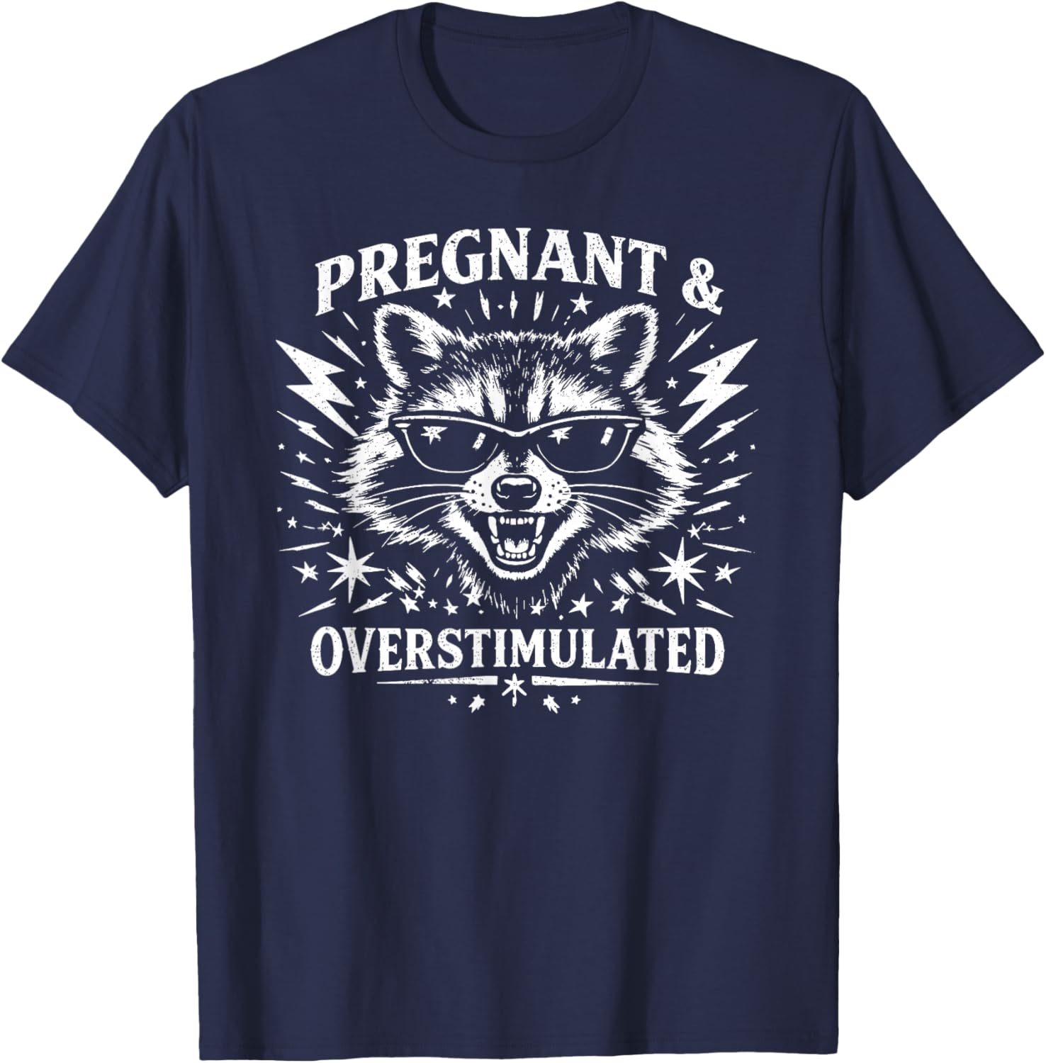 Feral and Pregnant Maternity Mom to Be T-Shirt - T-Shirt | Navy
