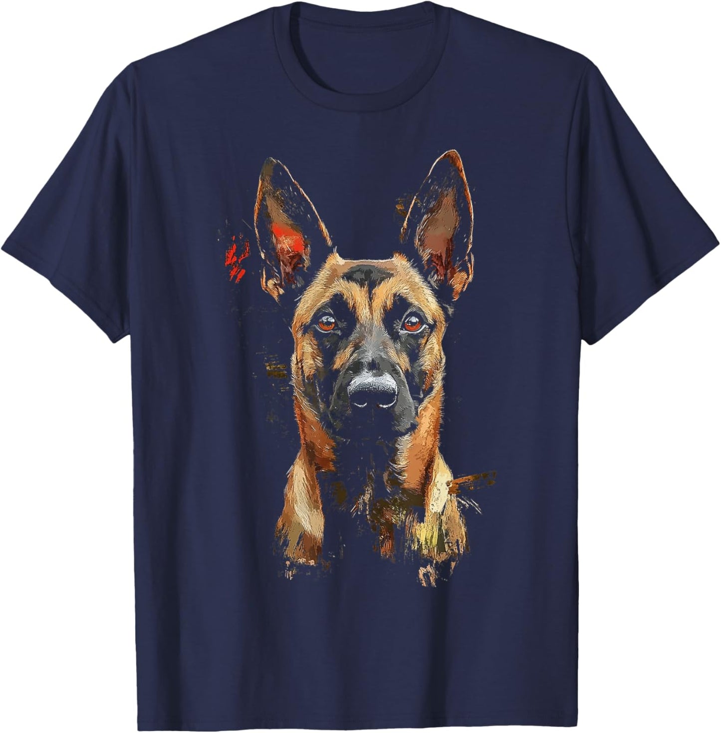 Belgian Malinois Dog Motif Pet Artwork Belgian Malinois Women Kids T-Shirt - T-Shirt | Navy