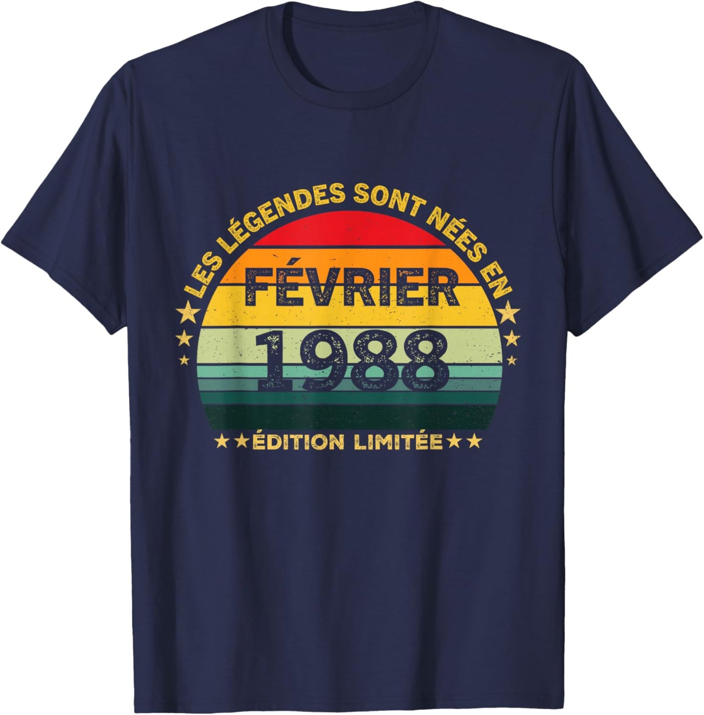 Les Legéndes est Neés February 1988 38th Birthday T-Shirt - T-Shirt | Navy