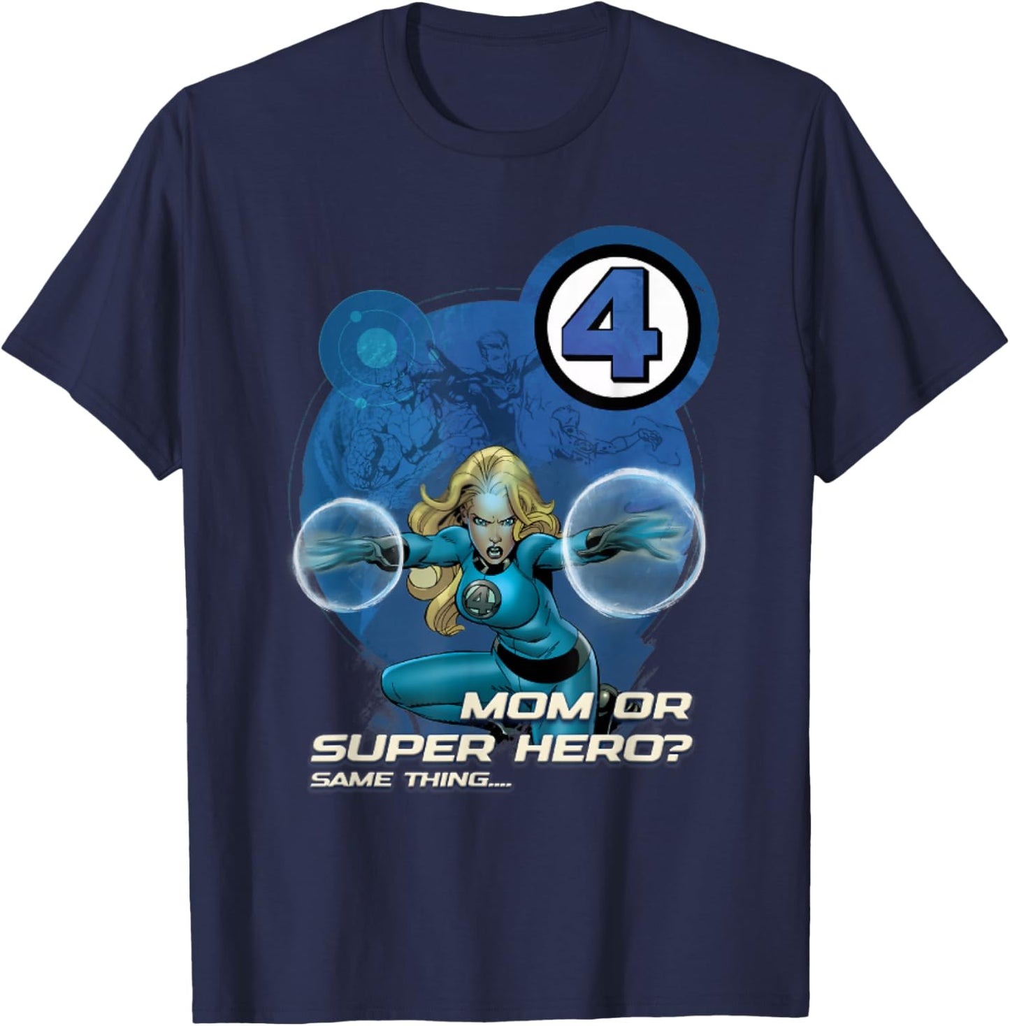 Marvel Comics Fantastic Four Invisible Woman Mother's Day T-Shirt - T-Shirt | Navy