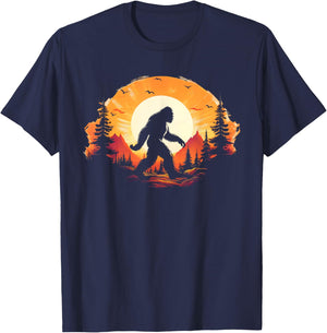 Bigfoot Believer Silhouette Sasquatch Hide And Seek T-Shirt - T-Shirt | Navy