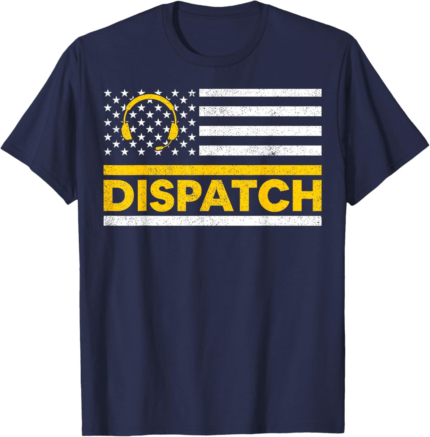 911 Dispatcher Operator USA Flag 4th of July Emergency Call T-Shirt - T-Shirt | Navy