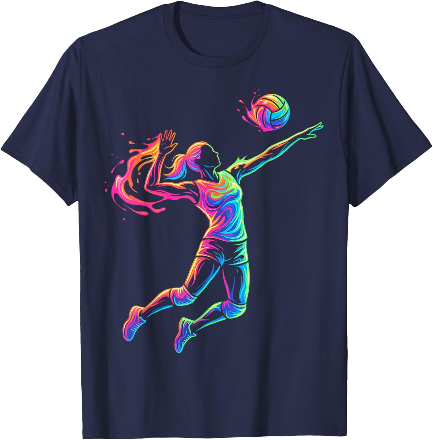 Joueur de Volleyball Femme Enfant et Fille T-Shirt - T-Shirt | Navy