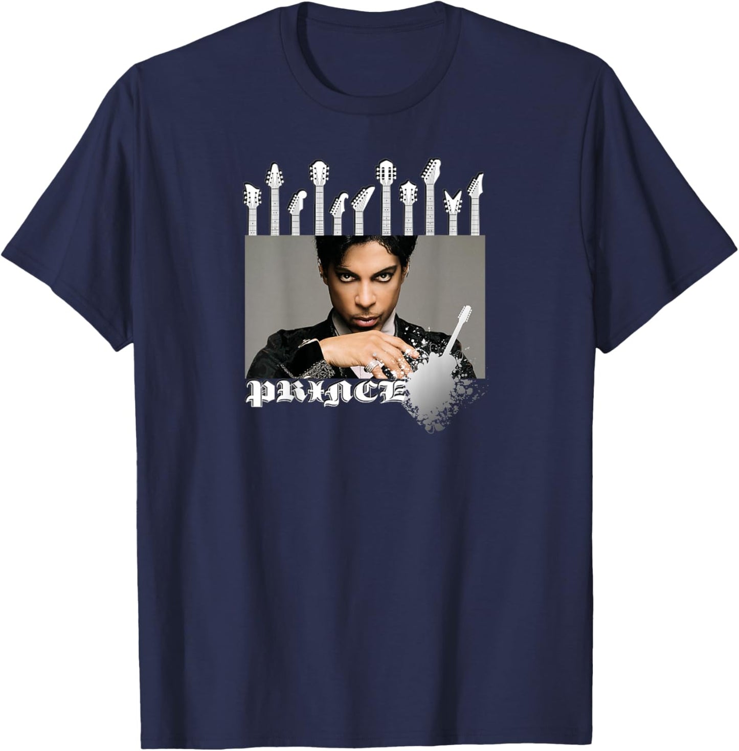 Prince_Purple Rain_072_Back Printed T-Shirt - T-Shirt | Navy