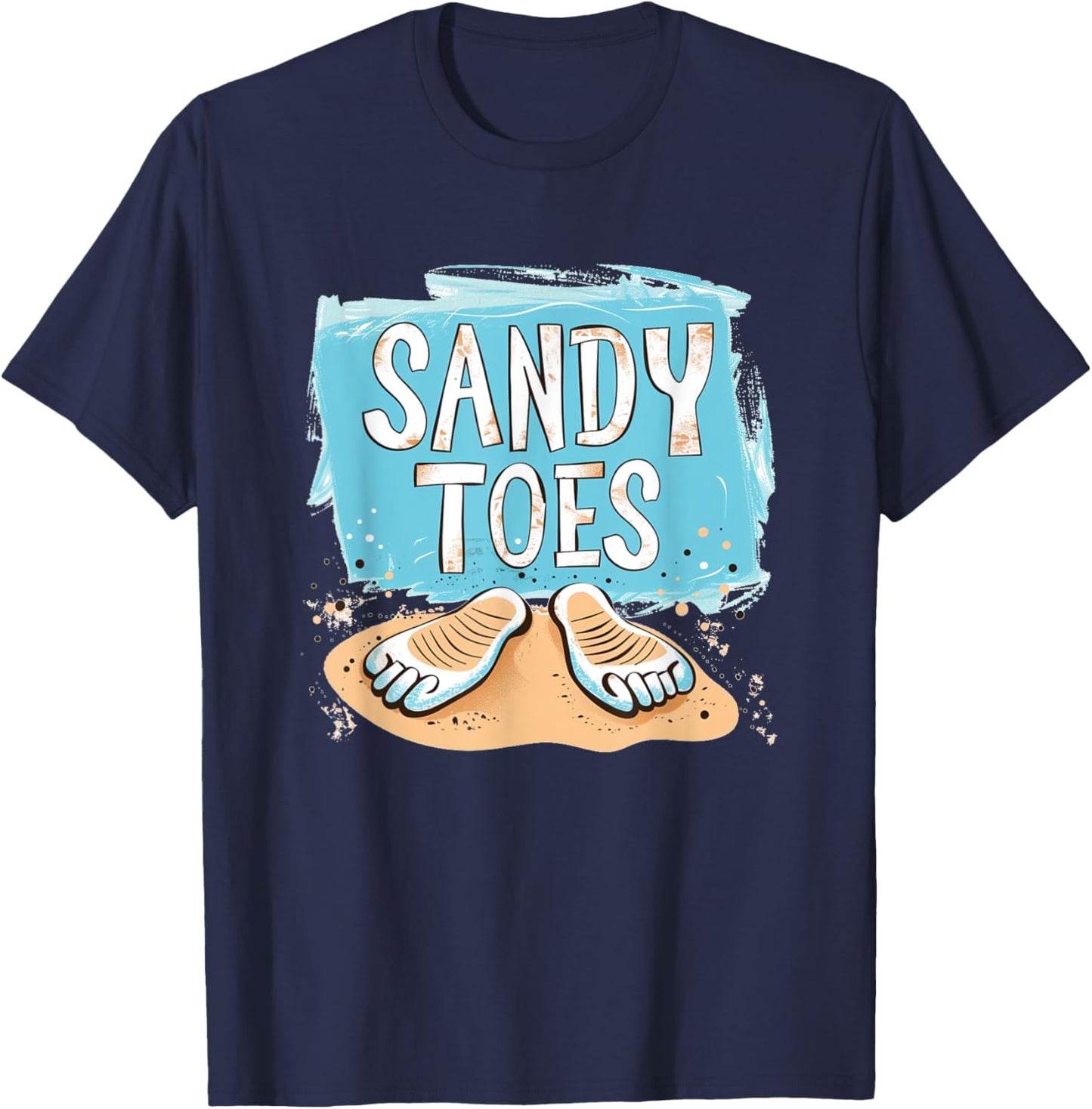 Pretty sandy Toes in Summer for Vacation Lovers T-Shirt - T-Shirt | Navy