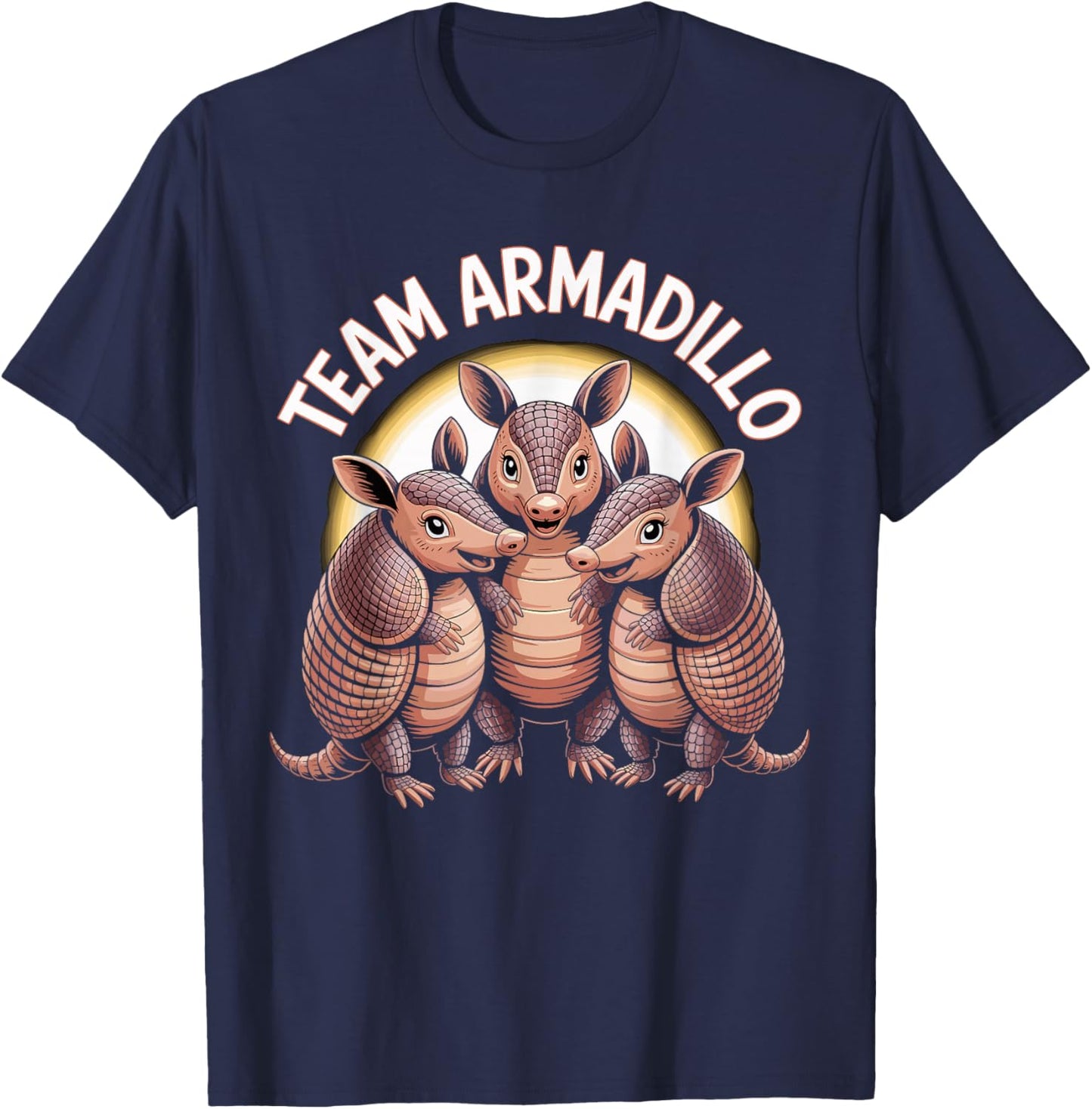 Armadillo Team Cute Cartoon Texas Wildlife Desert Animal T-Shirt - T-Shirt | Navy