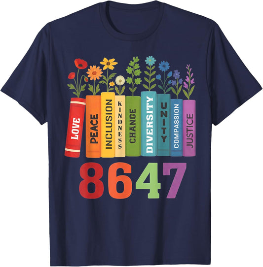 Retro Vintage 86 47 Floral 8647 T-Shirt - T-Shirt | Navy