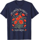 California Poppy Flower Market Red Poppies Floral T-Shirt - T-Shirt | Navy