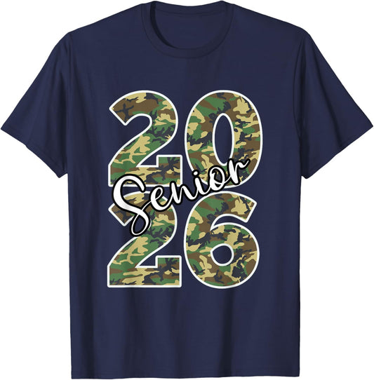 Senior Class of 2026 Camo T-Shirt - T-Shirt | Navy