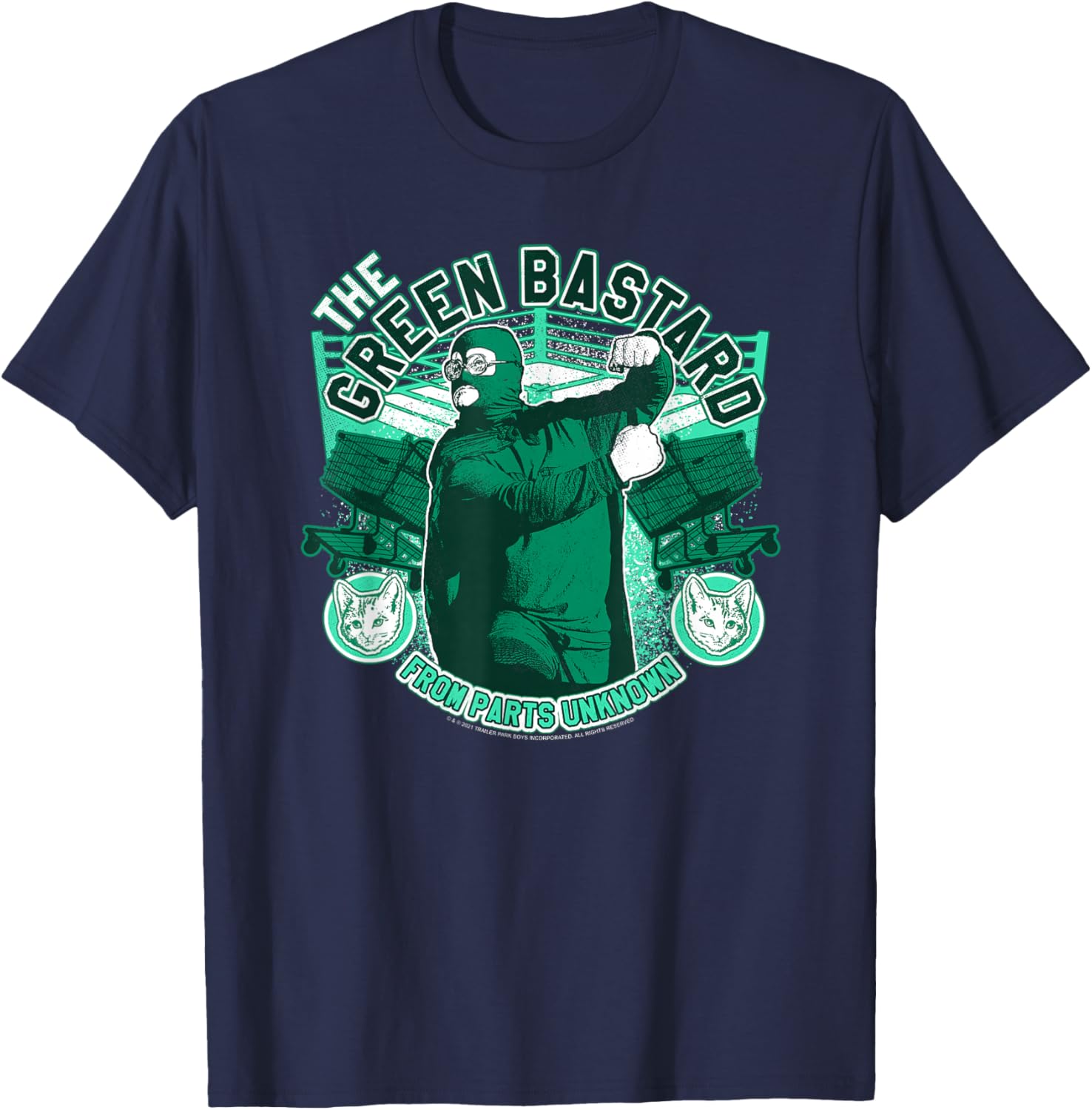 Ripple Junction x Trailer Park Boys The Green Wrestler T-Shirt - T-Shirt | Navy