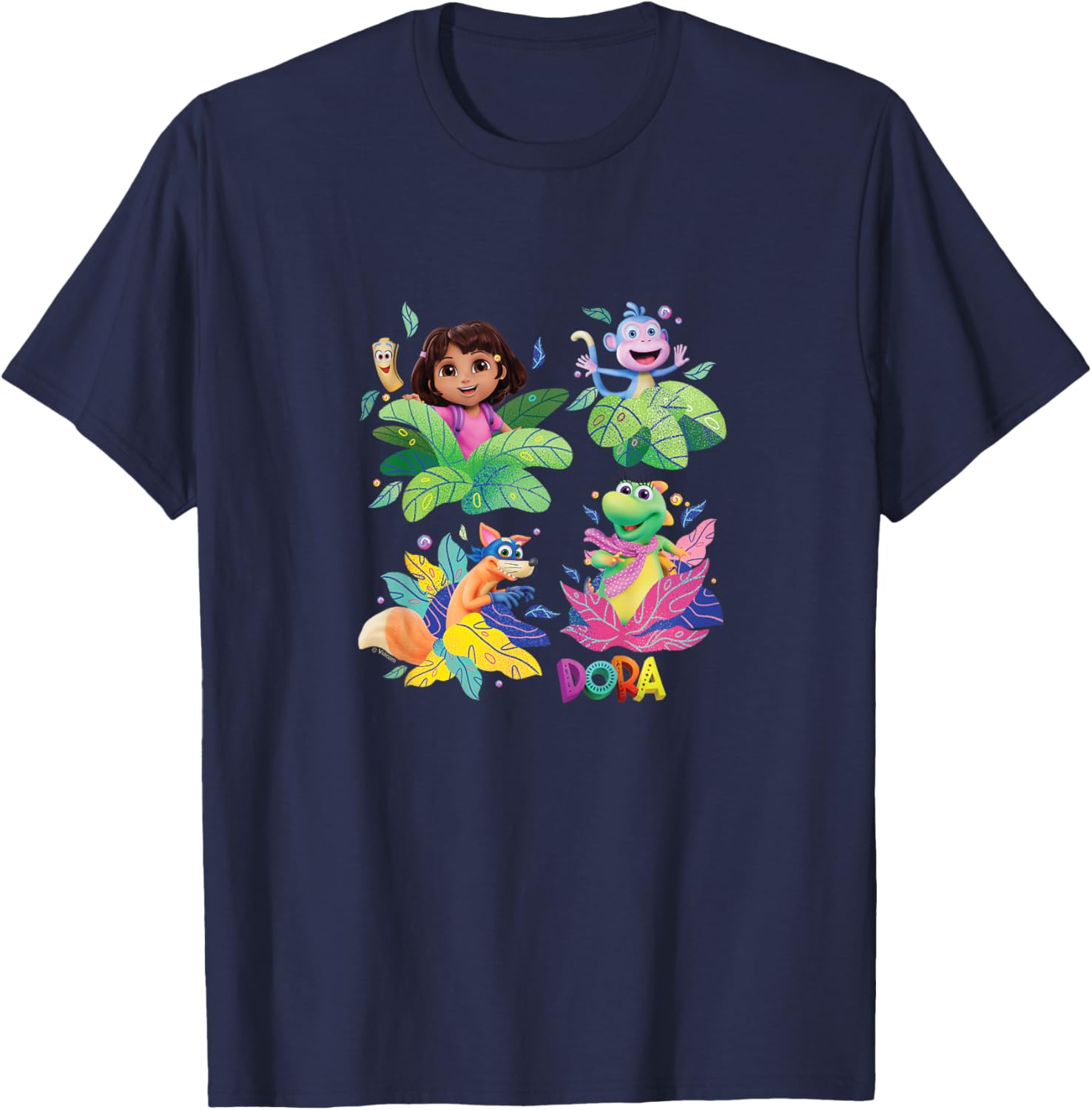 Kids Dora (2024) - Character Grid T-Shirt - T-Shirt | Navy