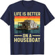 Cool Houseboat Design Women Boat Houseboat Captain T-Shirt - T-Shirt | Navy