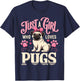 Just A Girl Who Loves Pugs T-Shirt - T-Shirt | Navy