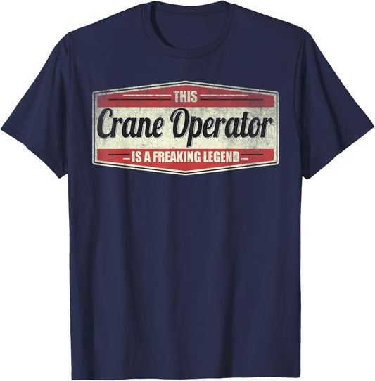 Funny Profession Quote Vintage Crane Operator T-Shirt - T-Shirt | Navy