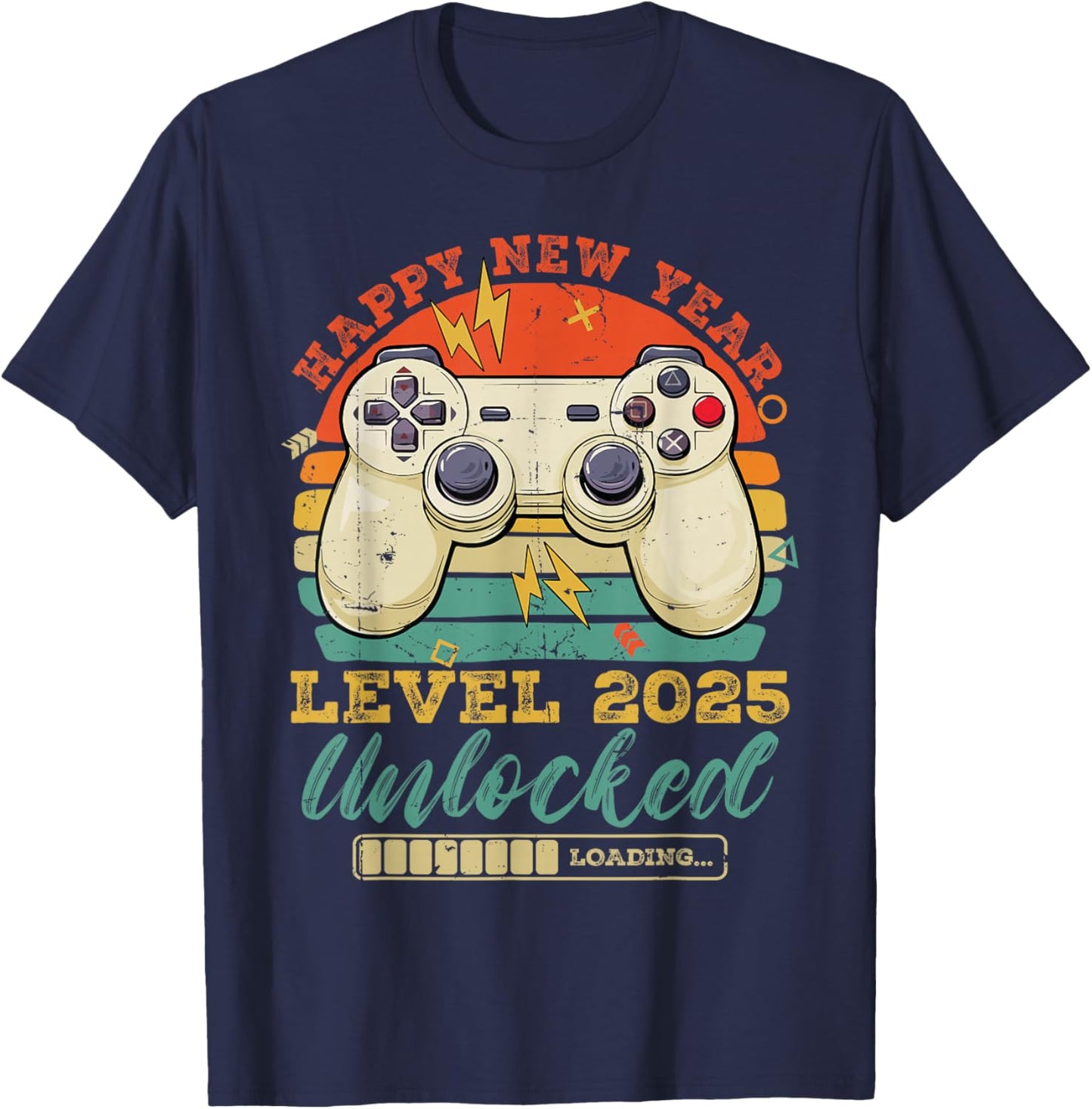 Happy New Year Level 2025 Unlocked New Years Eve Party Boys T-Shirt - T-Shirt | Navy