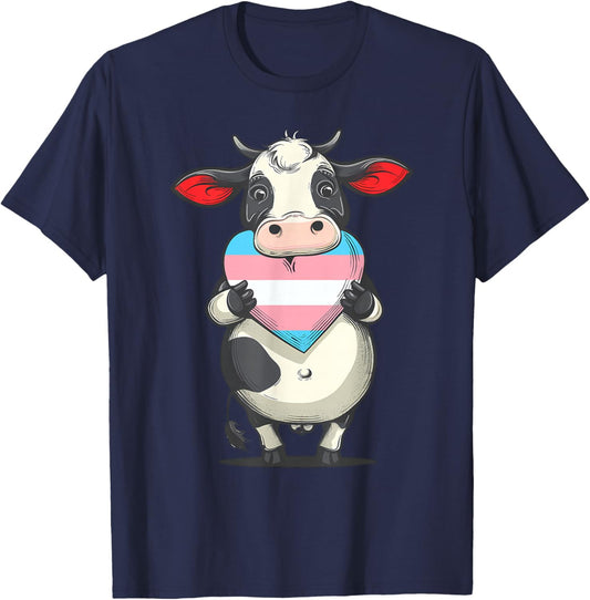 Transgender Cow Transsexual Flag Trans Transsexuality LGBT T-Shirt - T-Shirt | Navy