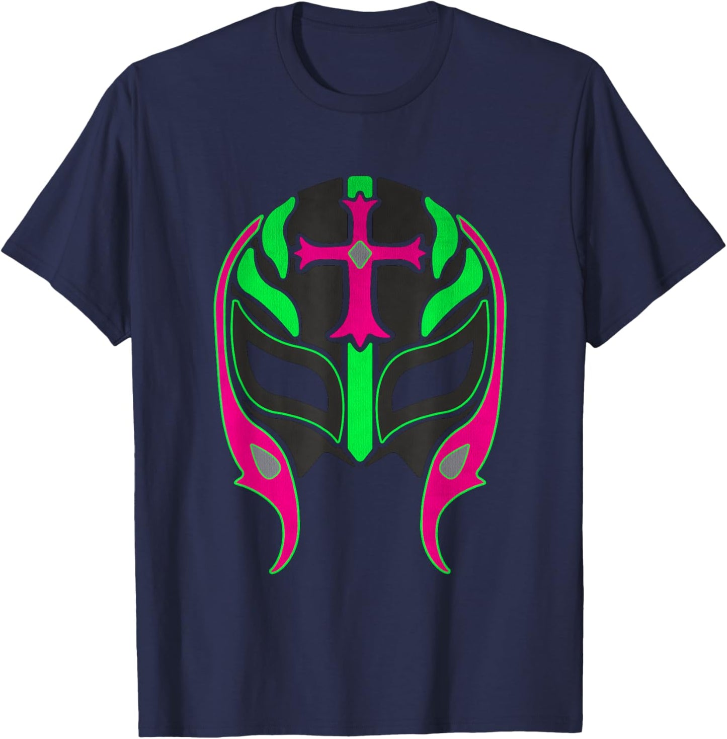 Art Wrestling Mask Graphic Gift Lucha Libre Vintage T-Shirt - T-Shirt | Navy