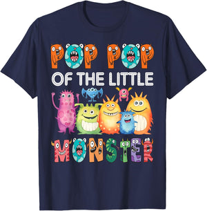 Pop Pop Of The Little Monster Kids 1St Birthday Party T-Shirt - T-Shirt | Navy
