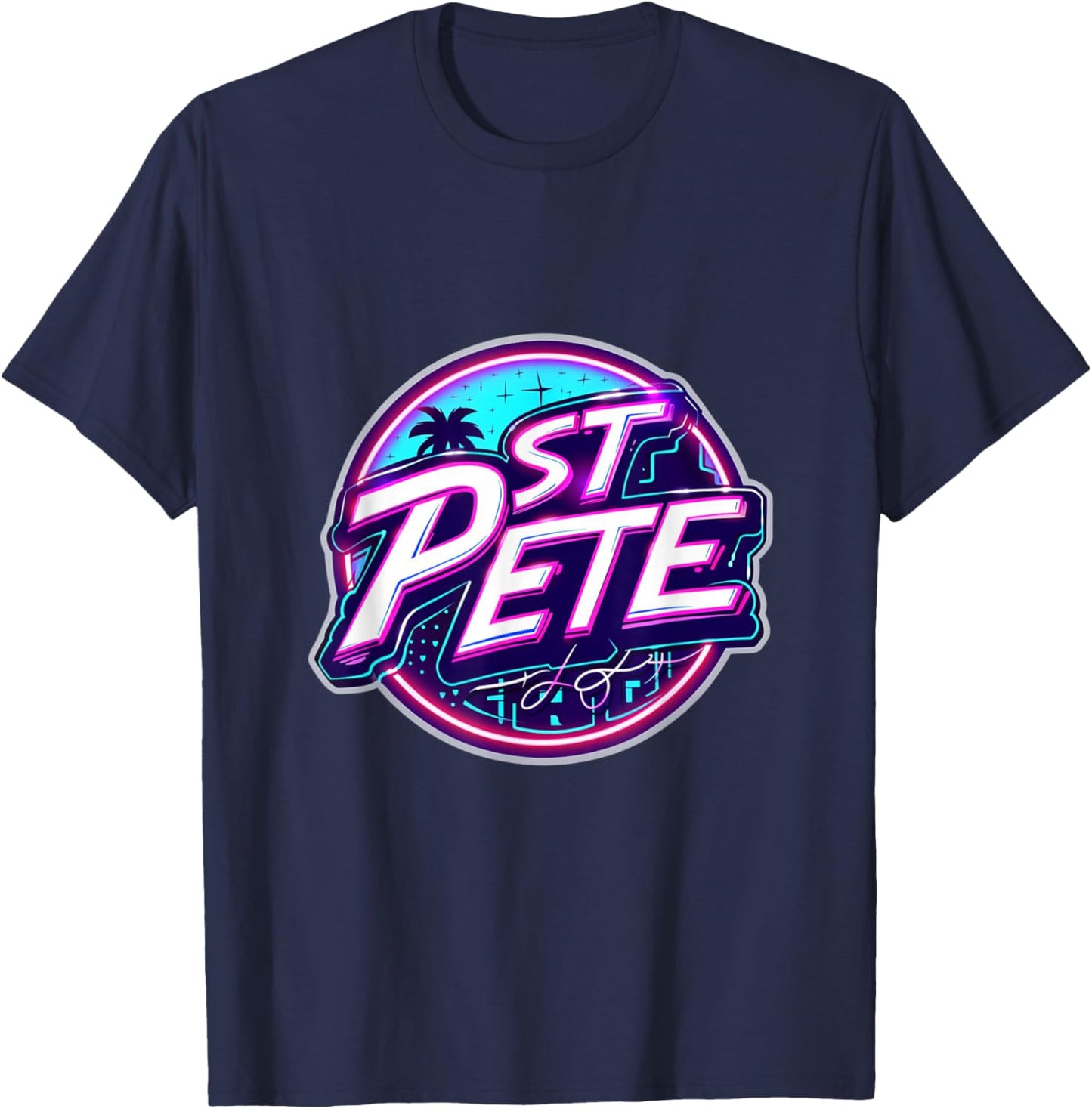 St. Pete Beach Florida St. Petersburg Palm Trees Sunshine T-Shirt - T-Shirt | Navy
