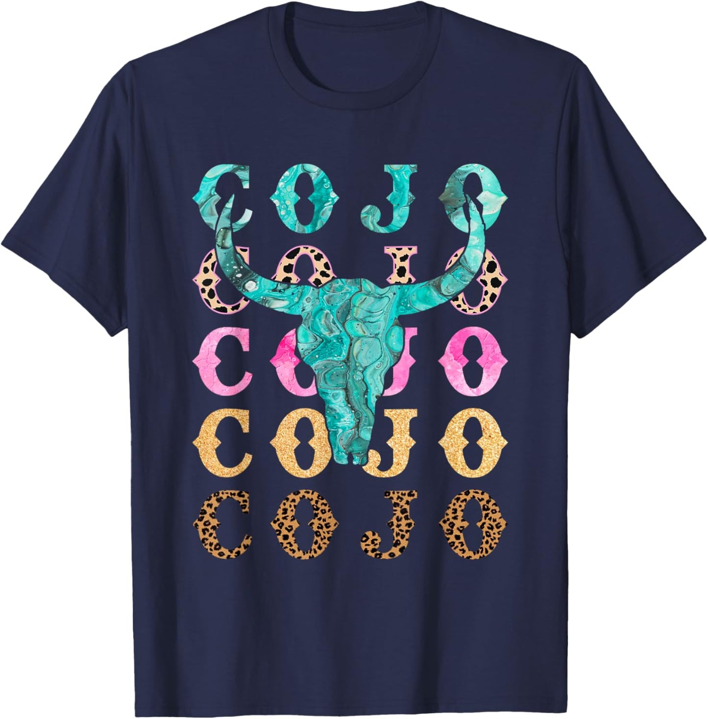 Retro Cojo Johnson Bull Skull Music Country 70s Cowboys Boot T-Shirt - T-Shirt | Navy