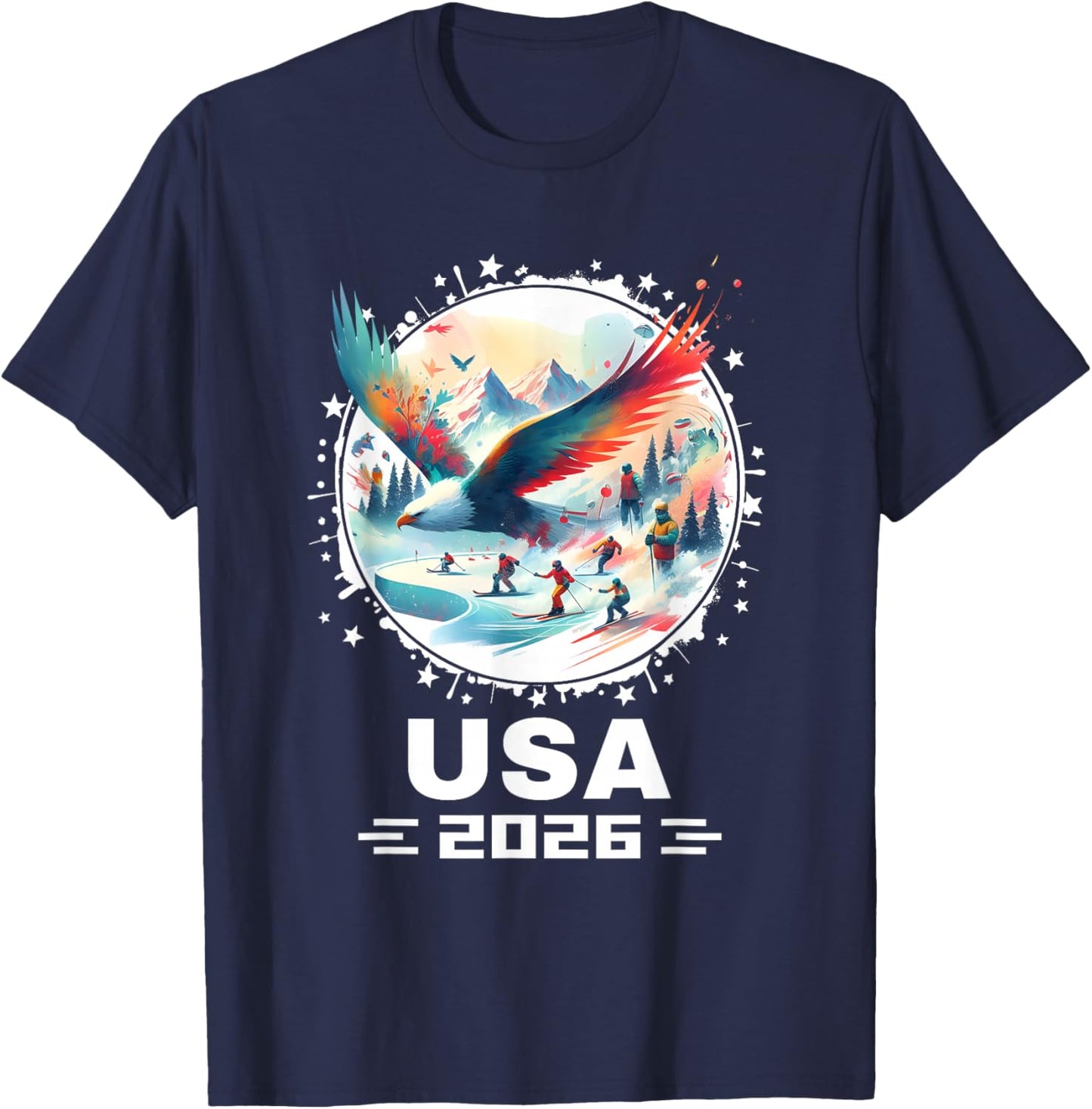 USA 2026 Go United States Winter Sport USA Team 2026 USA T-Shirt - T-Shirt | Navy