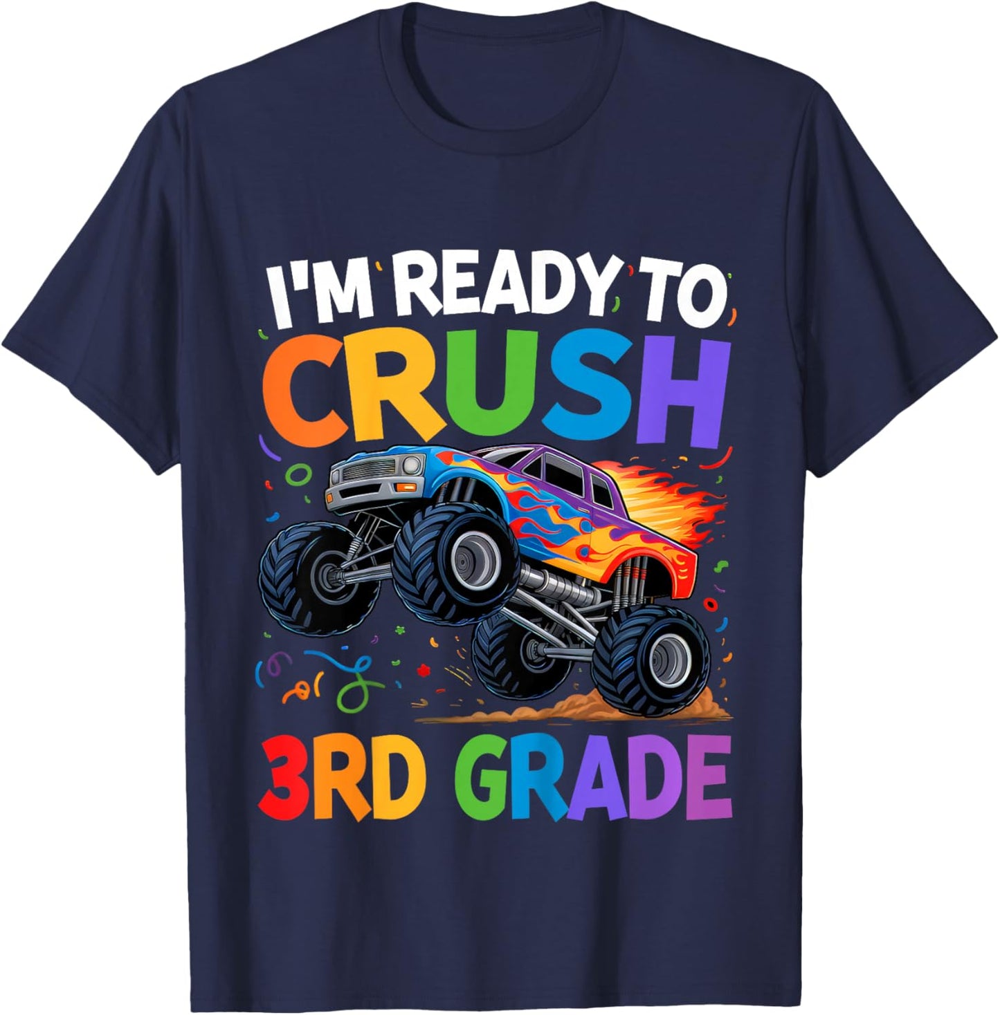 Kids I'm Ready To Crush 3nd Grade First Day of Third Grade Boys T-Shirt - T-Shirt | Navy
