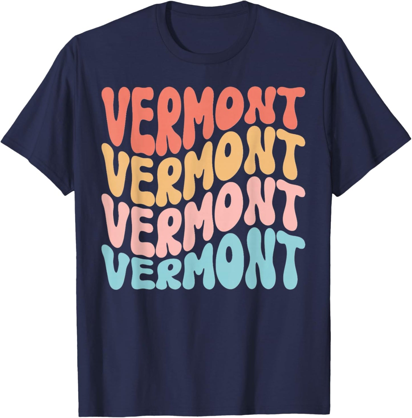 Funny Cute Retro Graphic Men Women & Kids Vermont T-Shirt - T-Shirt | Navy