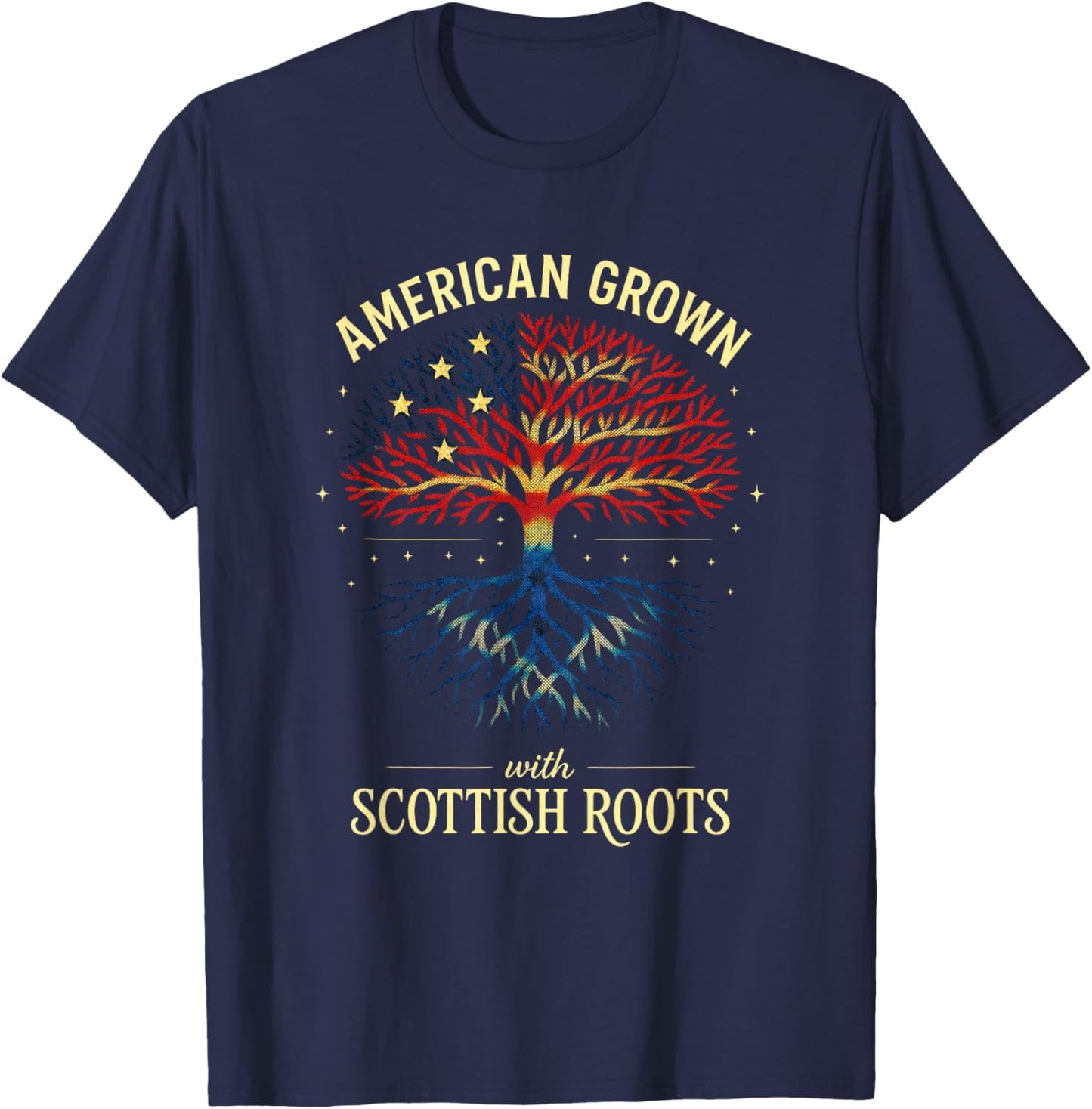 American Grown - Scottish Roots Pride Heritage T-Shirt - T-Shirt | Navy