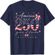 250 Years of Freedom 1776-2026 Patriotic Bow American Flag T-Shirt - T-Shirt | Navy