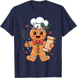 Gingerbread Chef Lovers Christmas Fun Holiday Season Apparel T-Shirt - T-Shirt | Navy