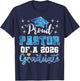Super Proud Pastor of 2026 Graduate Senior Graduation Family T-Shirt - T-Shirt | Navy