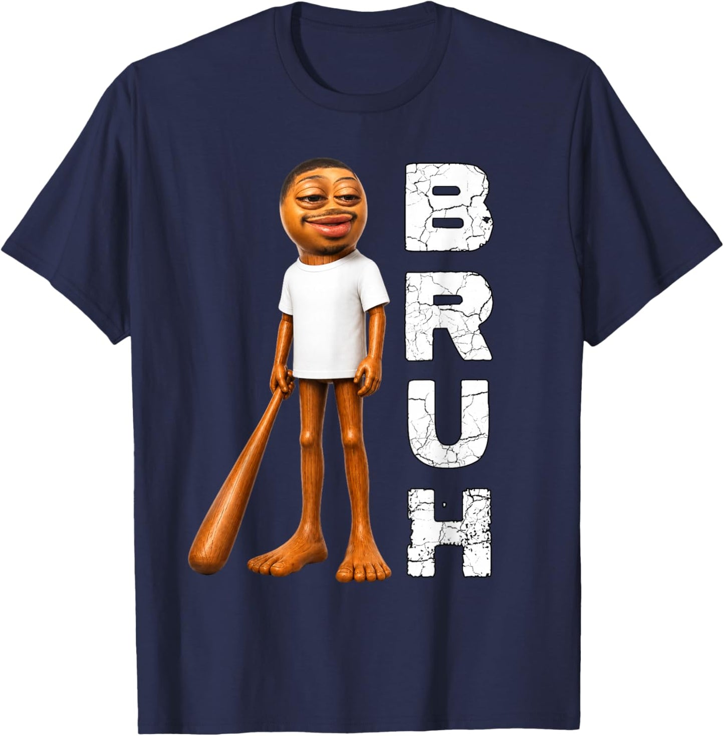 Funny Tung Tung Tung Flight Brainrot Meme T-Shirt - T-Shirt | Navy