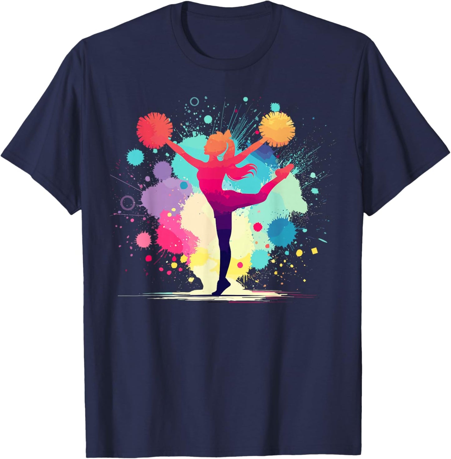 Cheerleader and Cheerleader Graphic for Girls T-Shirt - T-Shirt | Navy