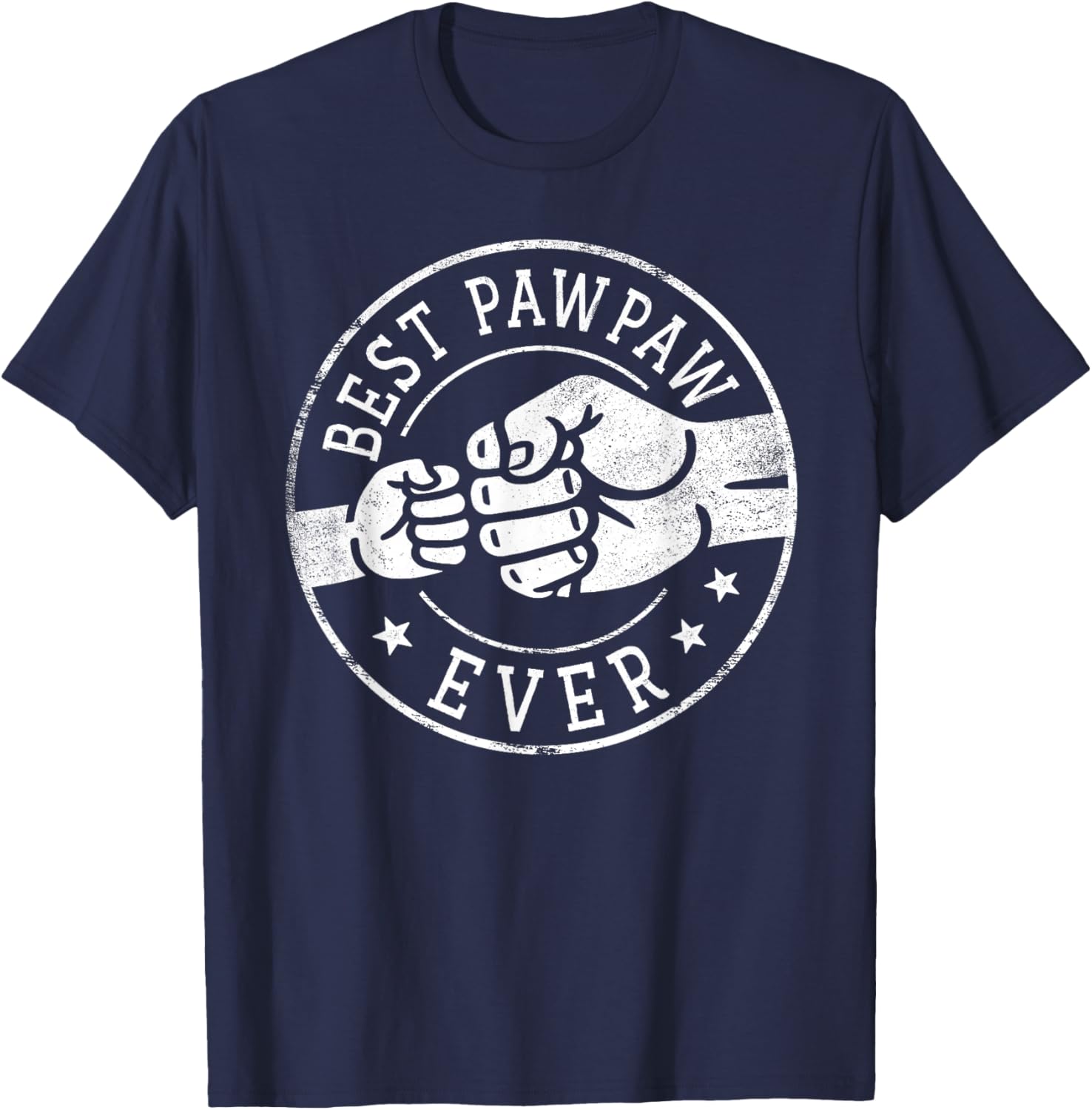 Best Pawpaw Ever - Fist Bump Circle Emblem Design Pawpaw T-Shirt - T-Shirt | Navy