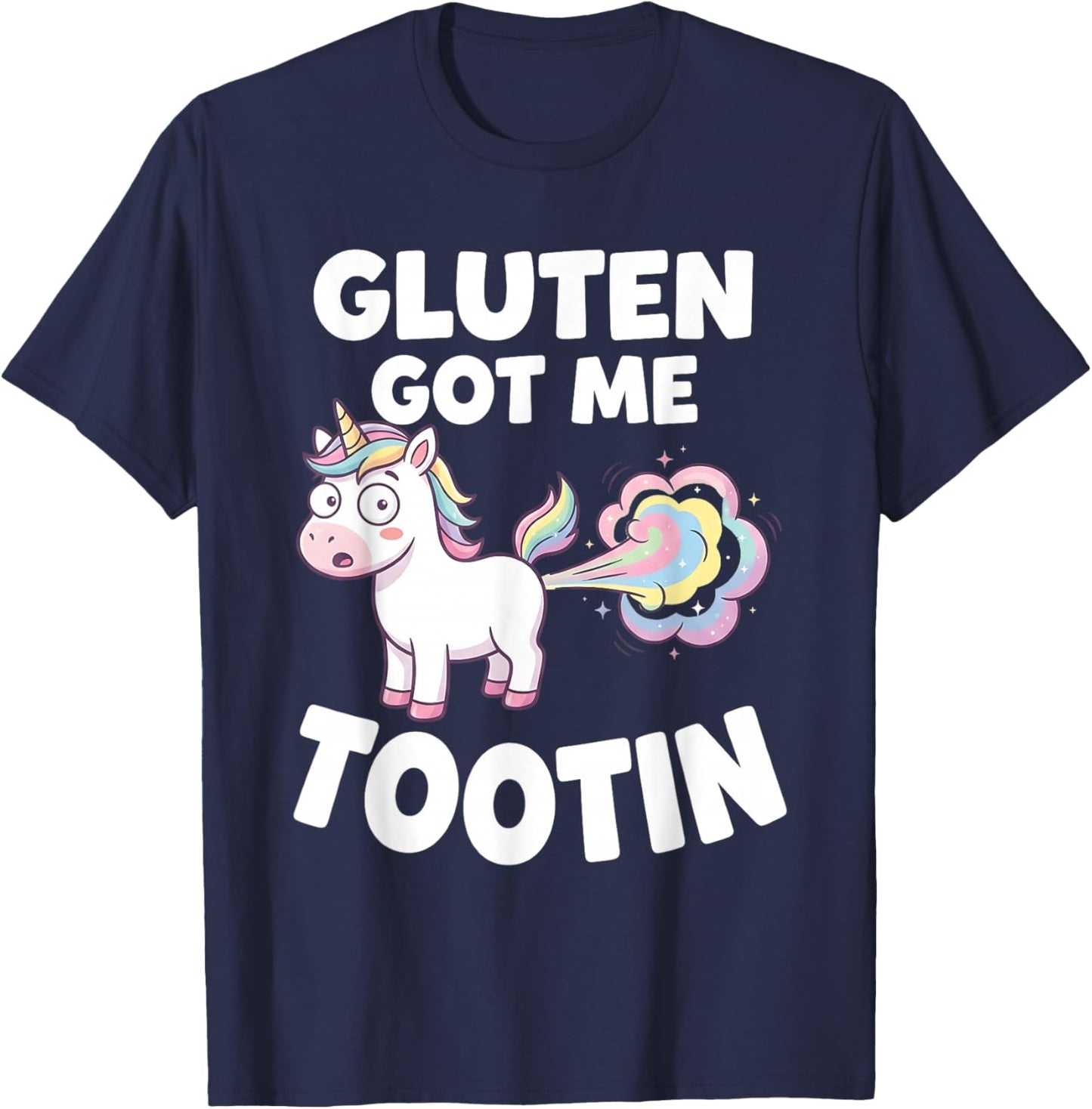 Gluten Got Me Tootin Panda T-Shirt - T-Shirt | Navy
