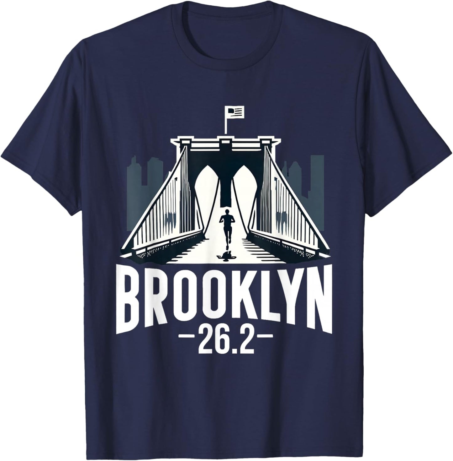Brooklyn Runner 26.2 Miles Marathon New York Running Race T-Shirt - T-Shirt | Navy