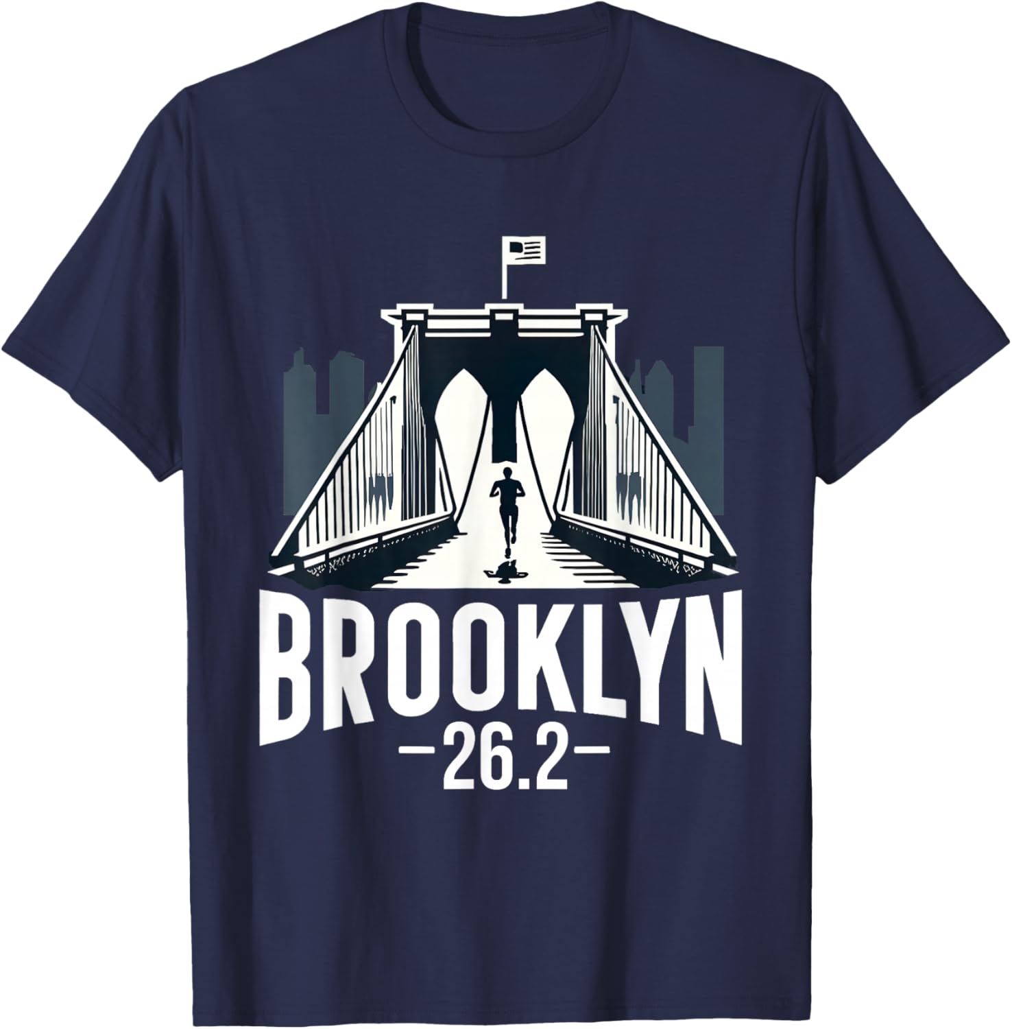 Brooklyn Runner 26.2 Miles Marathon New York Running Race T-Shirt - T-Shirt | Navy