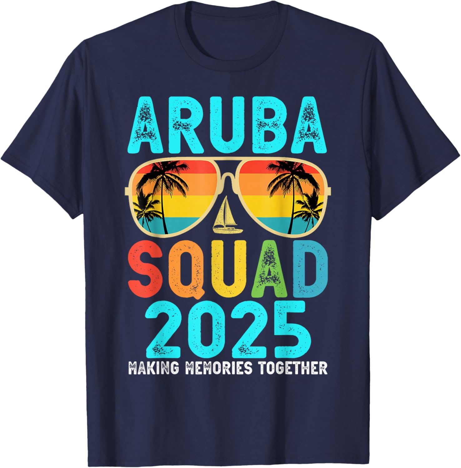 Aruba Squad 2025 Vacation Friends Family Matching Group T-Shirt - T-Shirt | Navy