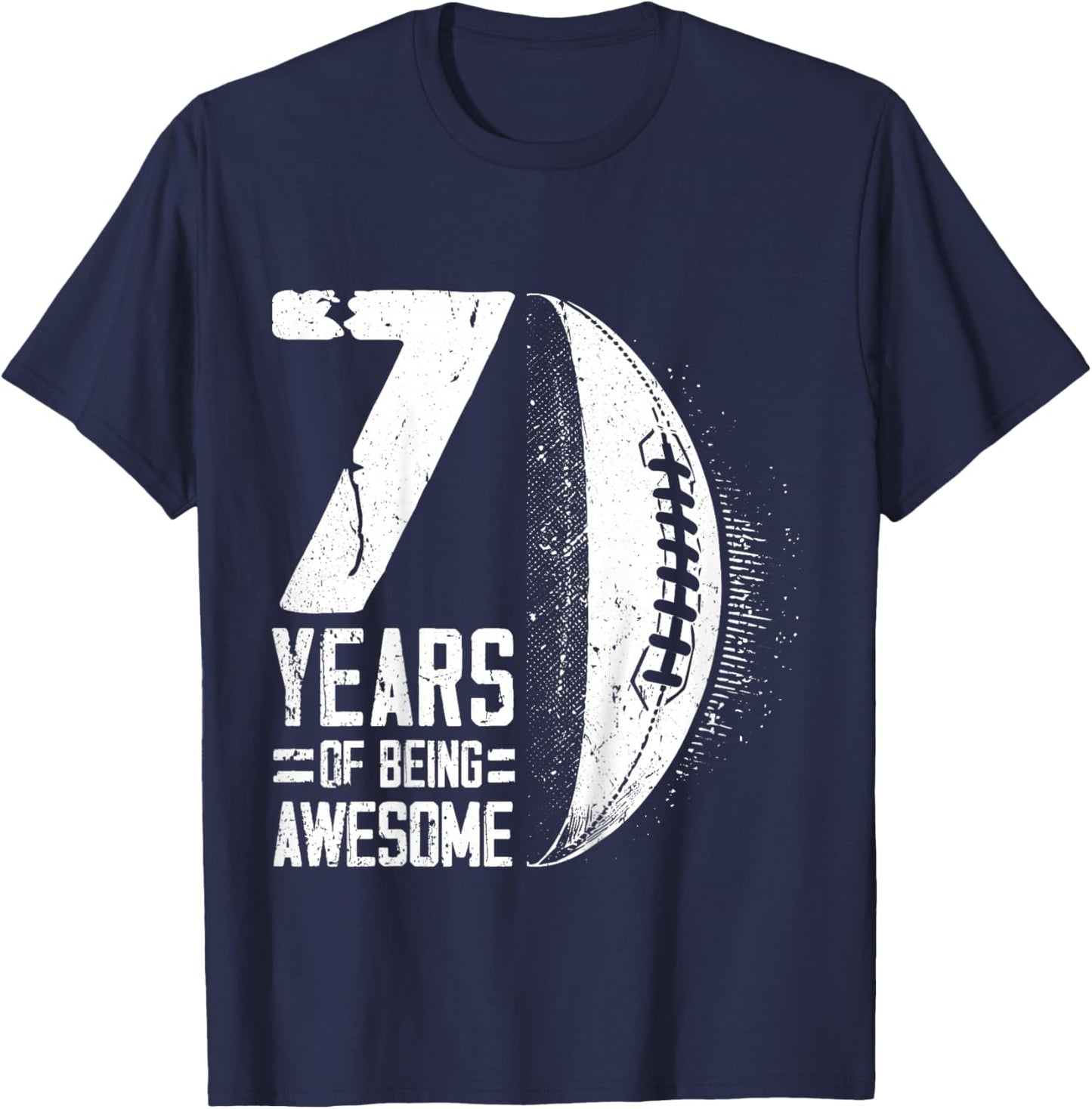 7th Birthday Retro Rugby Player 7 Years Old Boy Girl T-Shirt - T-Shirt | Navy