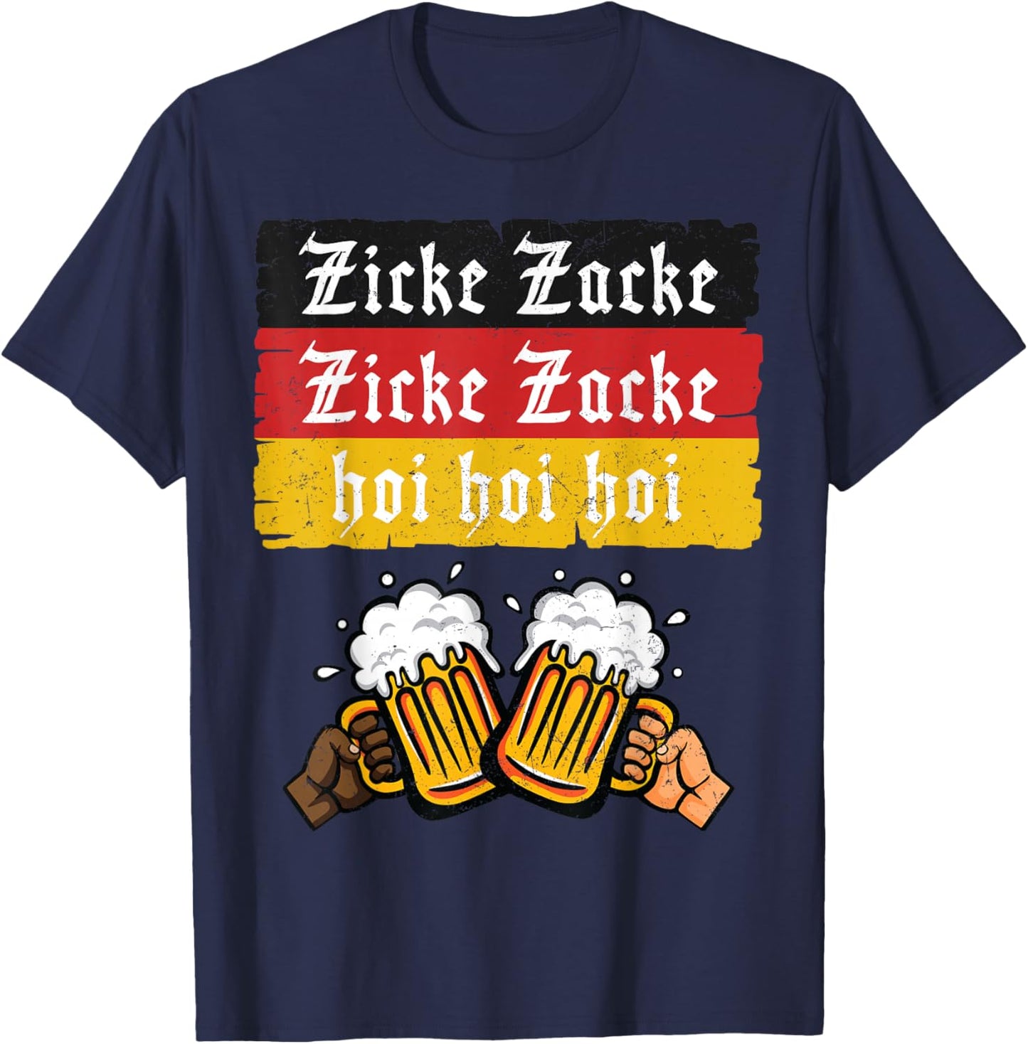 Zicke Zacke Hoi Hoi Hoi Party Enthusiasts Oktoberfest Vibes T-Shirt - T-Shirt | Navy