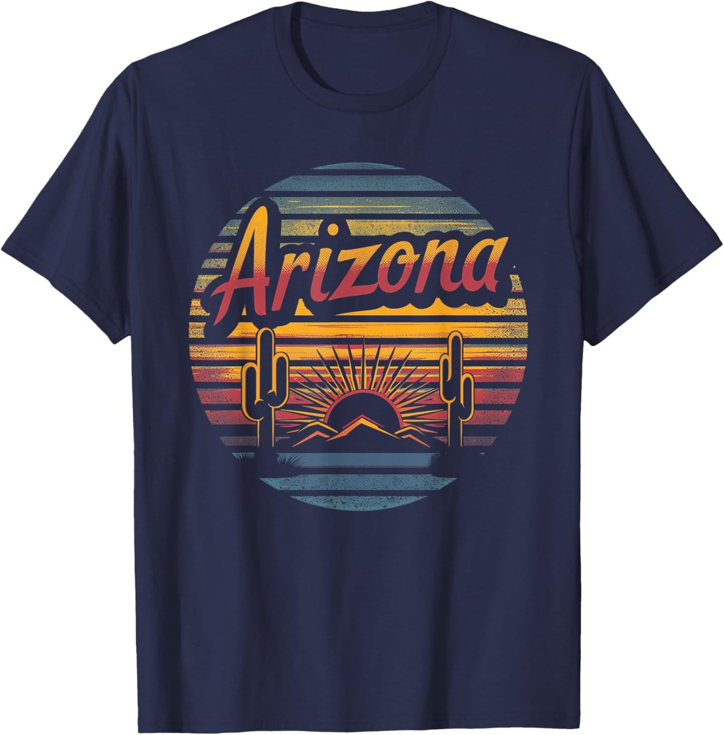 Arizona - Cool Funny Graphic Vintage Men Women Kids Retro T-Shirt - T-Shirt | Navy