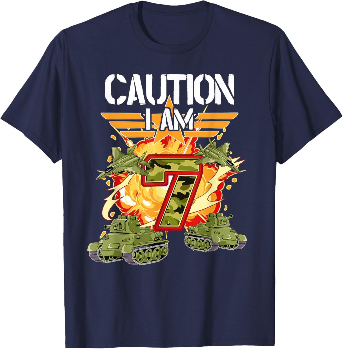 7th Birthday Army T-Shirt - T-Shirt | Navy