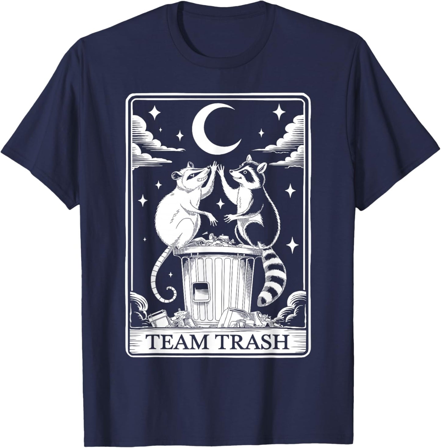 Opossum Raccoon Team Trash Tarot Card Gifts Women T-Shirt - T-Shirt | Navy